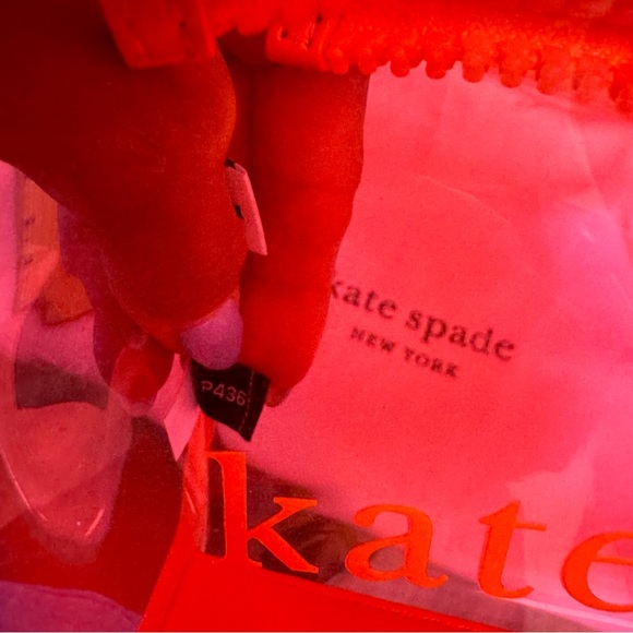 NWT-Kate Spade Neon Clear Tote and Pouch & Wristlet Pool Set of 3 Beach Stadium - Picture 10 of 16